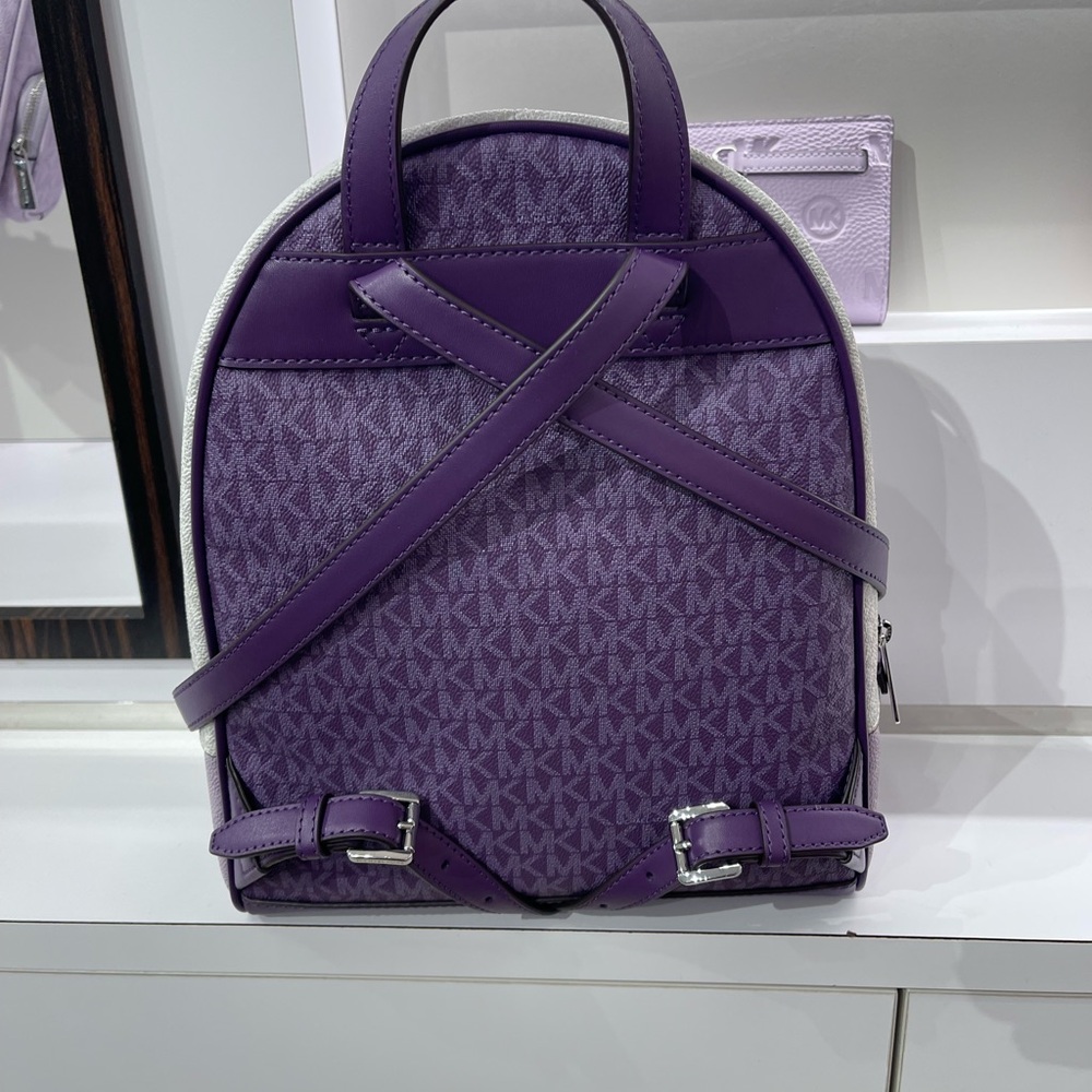 MICHAEL KORS Rhea Medium Zip Color-Block Signature Logo Backpack
Dark Purple MLT - Picture 5 of 16